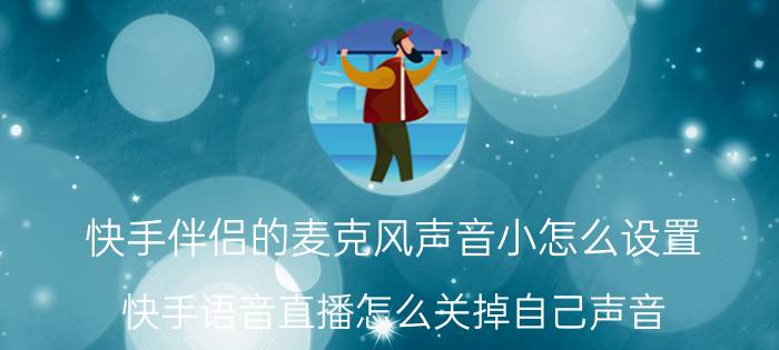 快手伴侣的麦克风声音小怎么设置 快手语音直播怎么关掉自己声音？